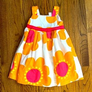 Carters white dress with orange and pink flowers size 4